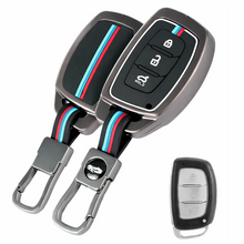 Load image into Gallery viewer, Metal Key Cover for Hyundai Grand i10 NIOS Asta | Venue | i20 | Aura | Exter | Creta | Elantra 3 Button Smart Key