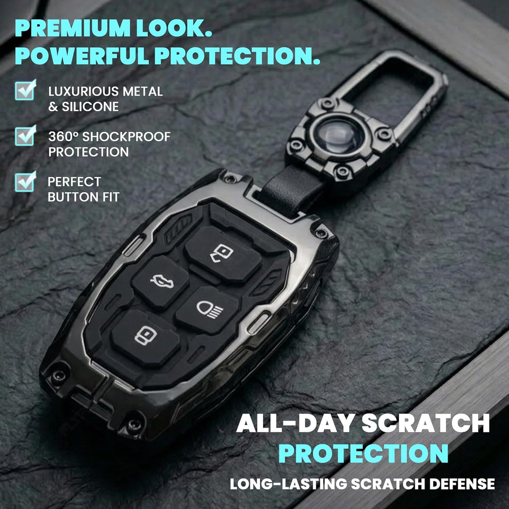 Luxury robotic design metal car key cover for Tata cars premium stylish key case