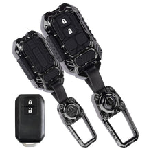 Load image into Gallery viewer, Metal Car Key Cover for Suzuki Grand Vitara Fronx Jimny Brezza Baleno 2 Button Smart Key | Waterproof Luxury Key Case with Keychain
