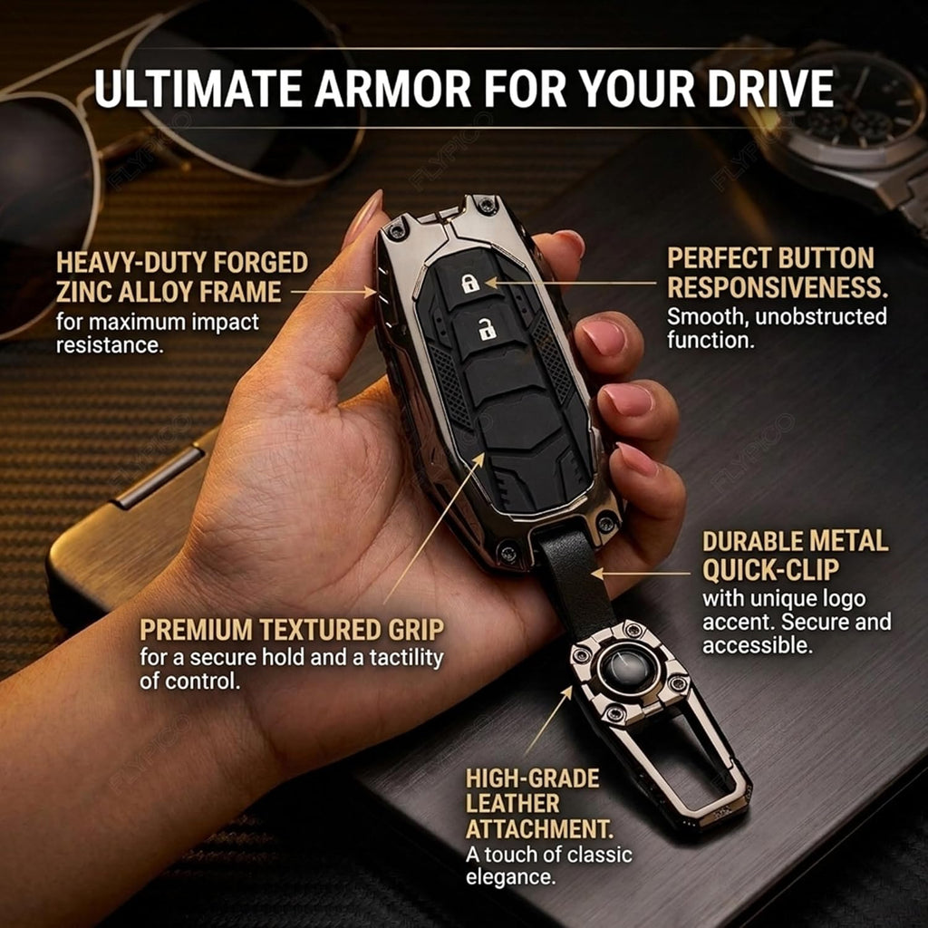 Hilux Car Key Cover Metal Silicone Design
