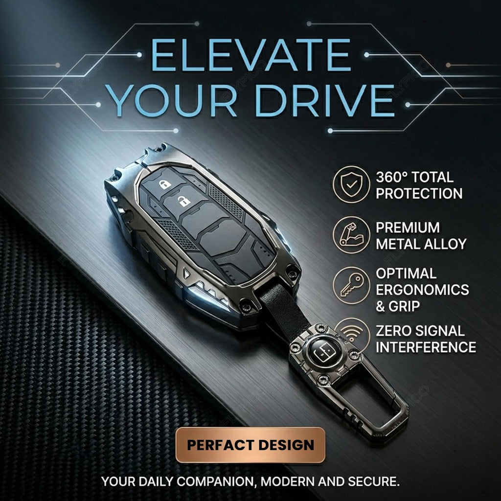 Toyota Key Cover Black Chrome Finish with Keychain